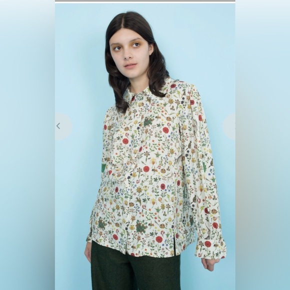 Samantha Pleet Tops - Samantha Pleet Glance Blouse Illuminated Print Unicorn Floral Top 4X